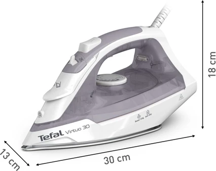 Hekur Tefal Virtuo 30 FV2C43E0 2000 W pllakë qeramike, avull dhe i thatë Gri/Bardhë