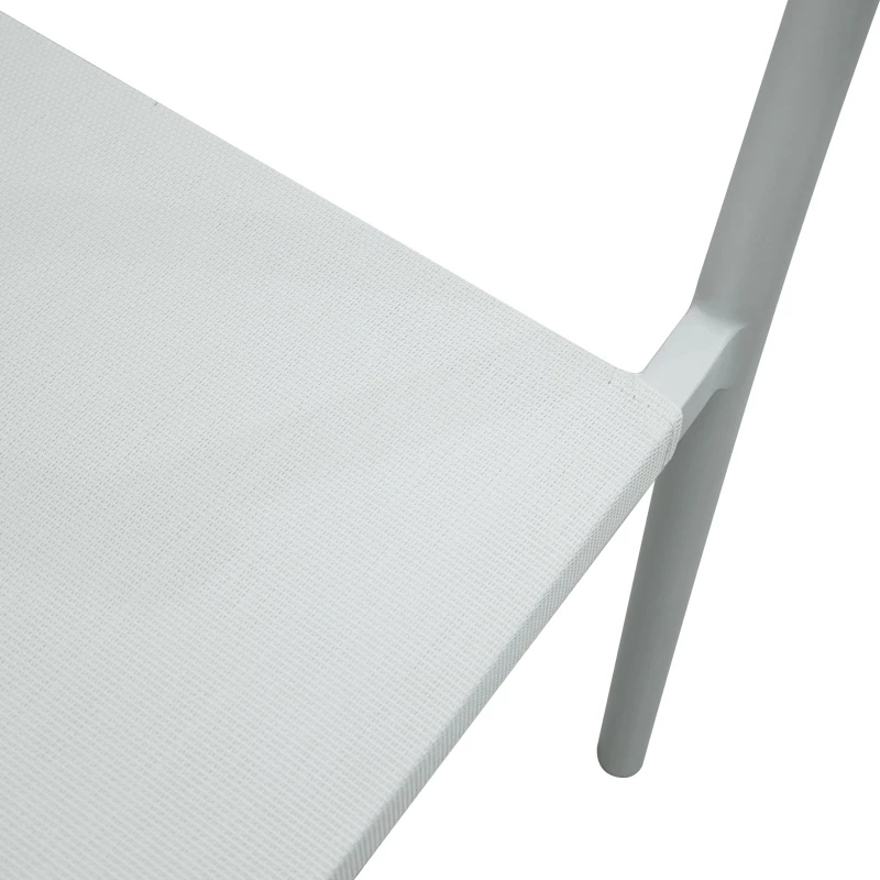 Karrige alumini, ngjyrë e bardhë, tekstilene-ratan, 56x63x82cm