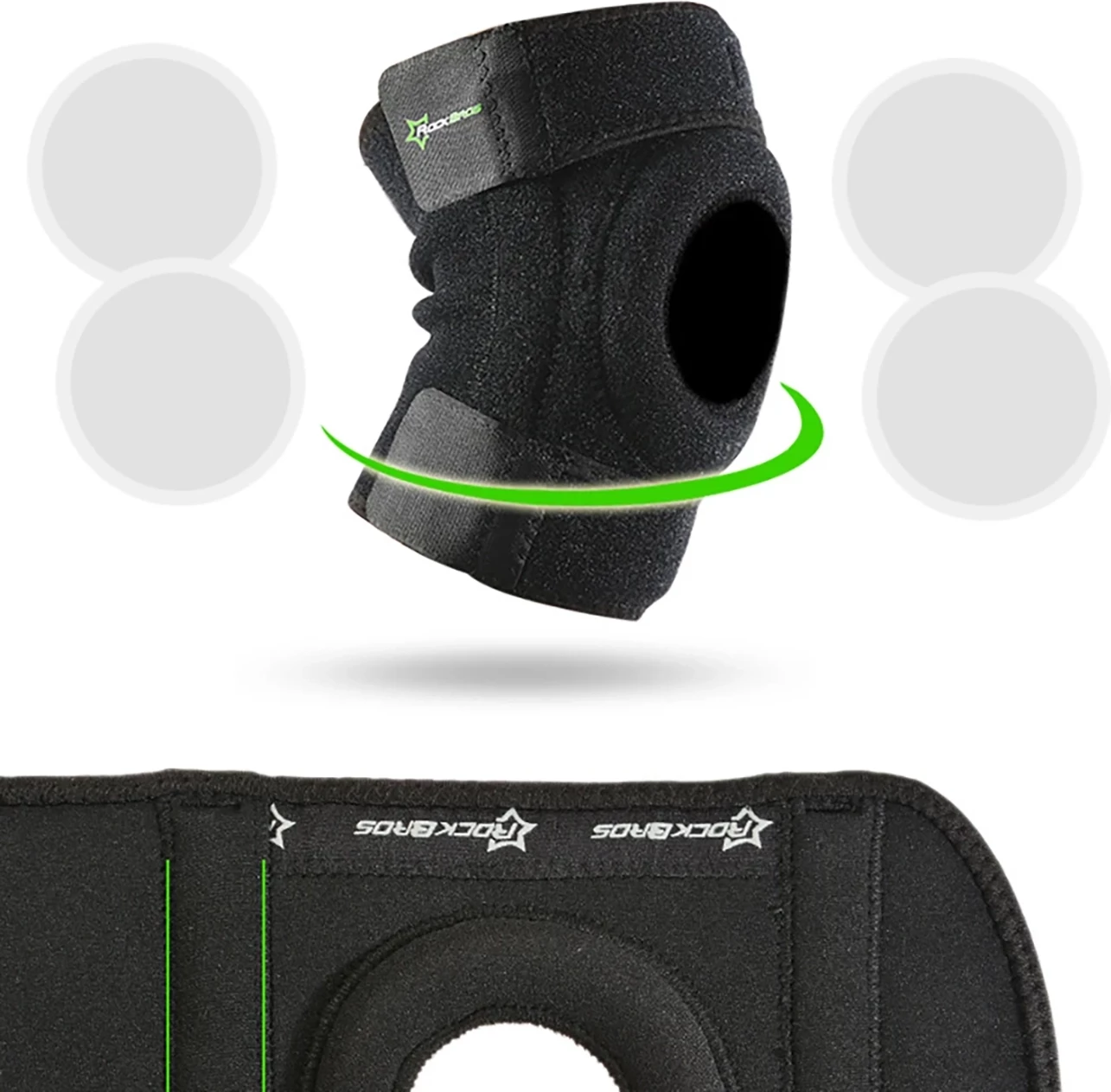 Mbrojtës gjuri Rockbros LF1106M, për sport, M, i zi