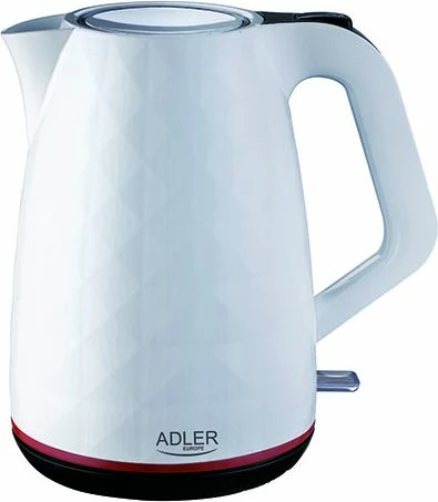 Çajnik elektrik Adler AD1277, 1.7L, 2200W, plastik, i bardhë