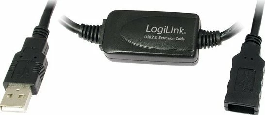 Kabllo zgjatues USB-A - USB-A LogiLink UA0145 15 m e zezë