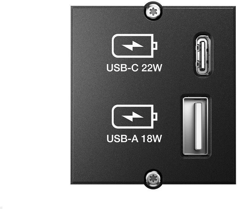 Modul karikues USB Bachmann Custom, USB-A + USB-C, Quick Charge 22W, i zi