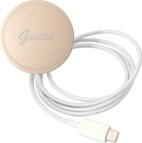Set mbështjellës Guess Marble Collection me karikues wireless MagSafe për iPhone 14 Pro Max, 6.7", zi/artë
