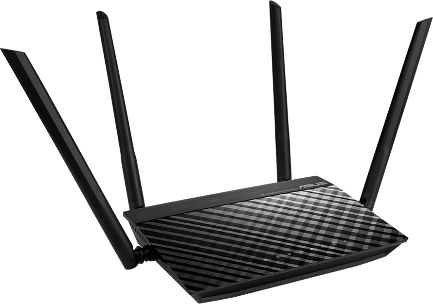 Router ASUS RT-AC1200 V2 Dual-Band WiFi 5 (802.11ac) 300+867 Mbps, 4 antena të jashtme, i zi