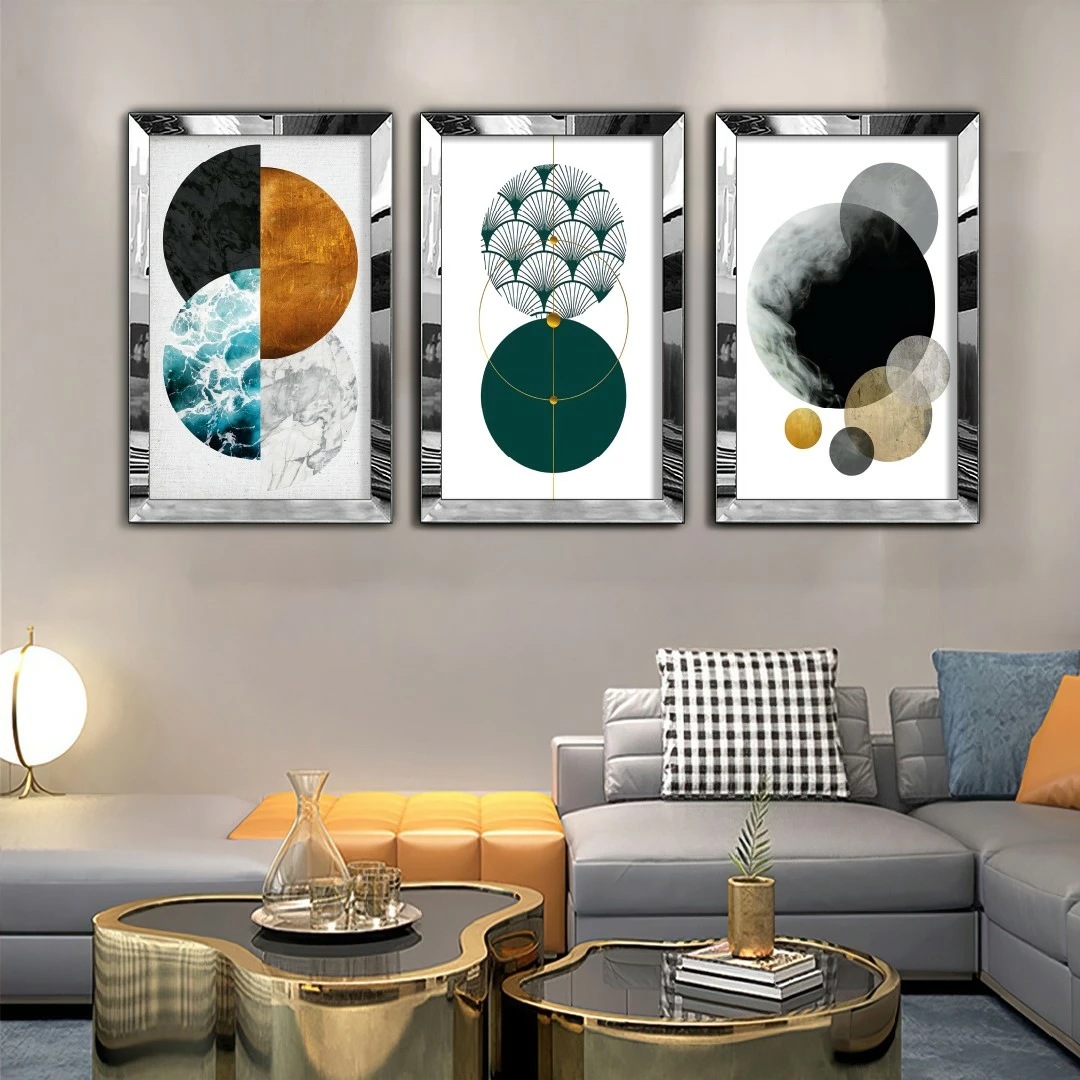 Pikturë dekorative MDF-Plexiglass (3 copë), Wallity, Huhu404, 40x60cm