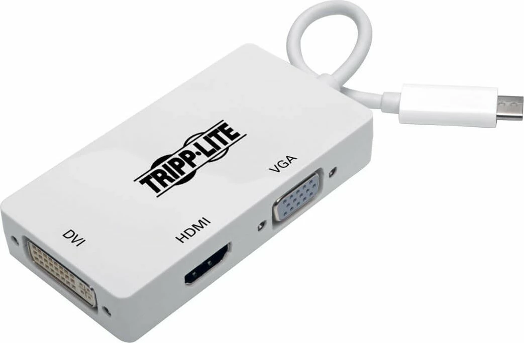 Adapter USB-C Eaton Tripp Lite U444-06N-HDV4K, HDMI/DVI/VGA, 4K, i bardhë