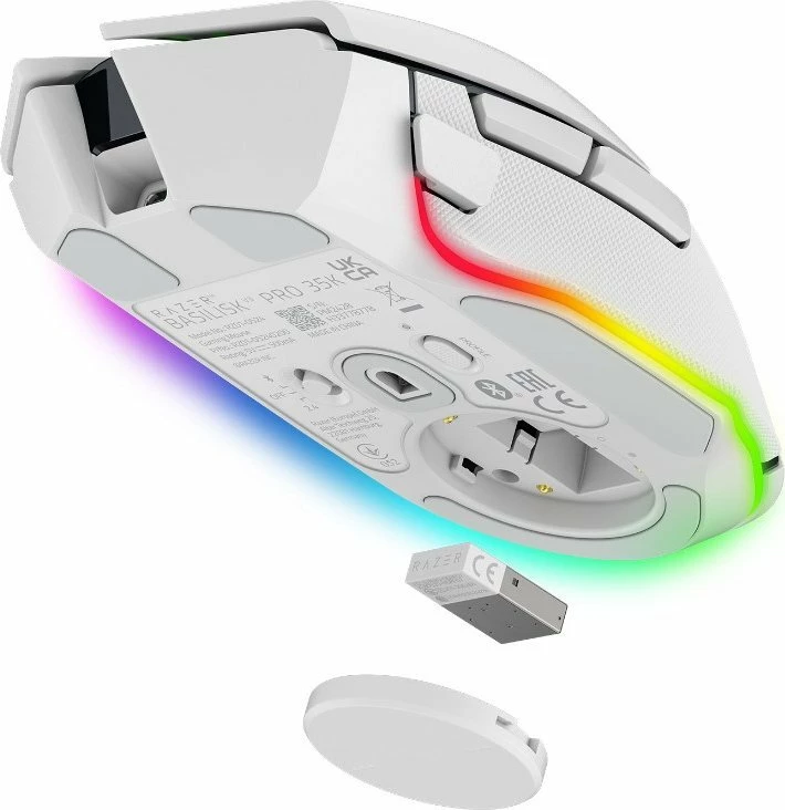 Maus Razer Basilisk V3 Pro 35K RZ01-05240200-R3G1, 30000 DPI, wireless/USB, RGB, 11 butona, i bardhë