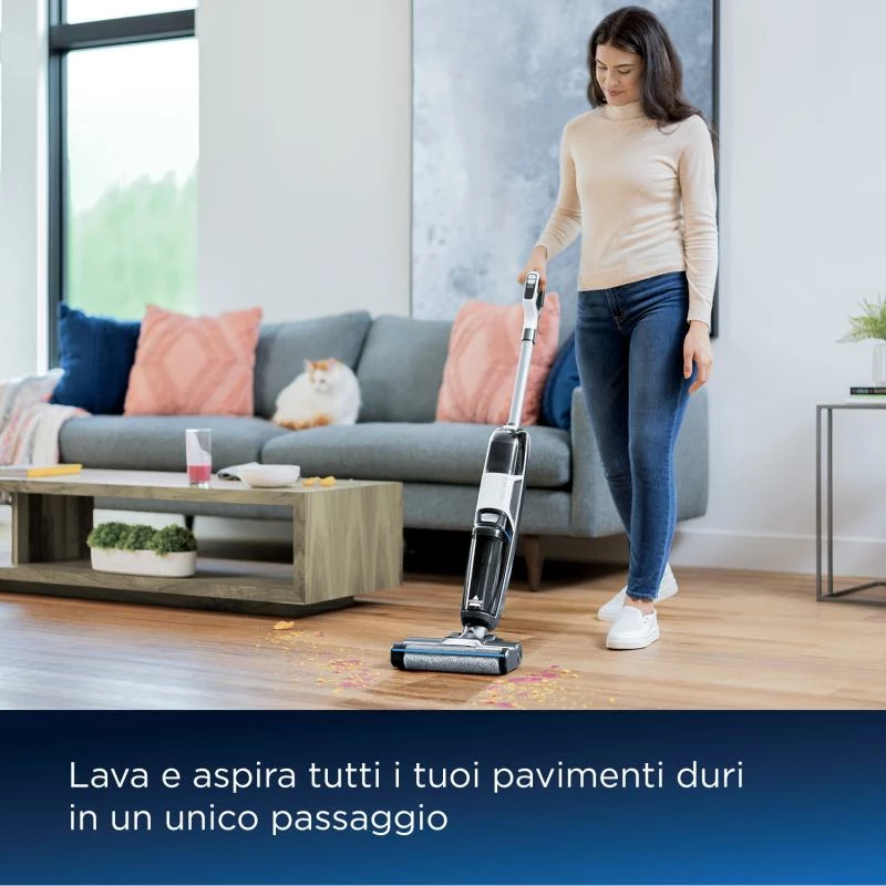 Fshesë me korrent, Bissell, CrossWave HF3 Select 3639N, 2-në-1 pastrim i lagësht dhe i thatë, 4 kg, e zezë/argjend