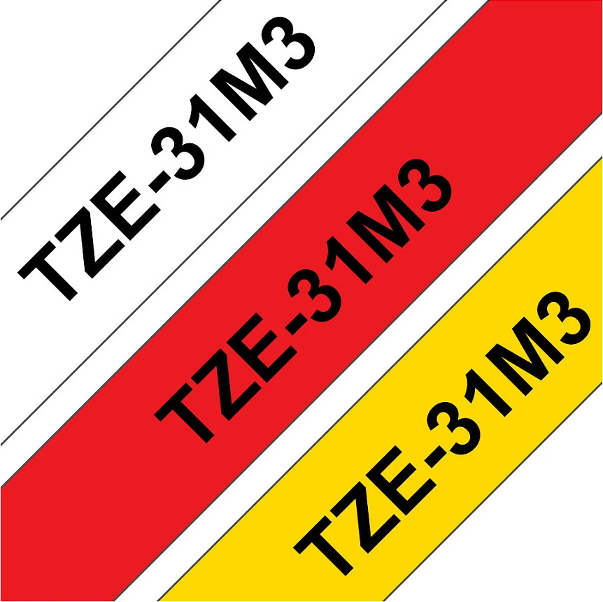 Kasetë shirit etikete Brother TZE-31M3, TZe, 12 mm x 8 m, multikolor