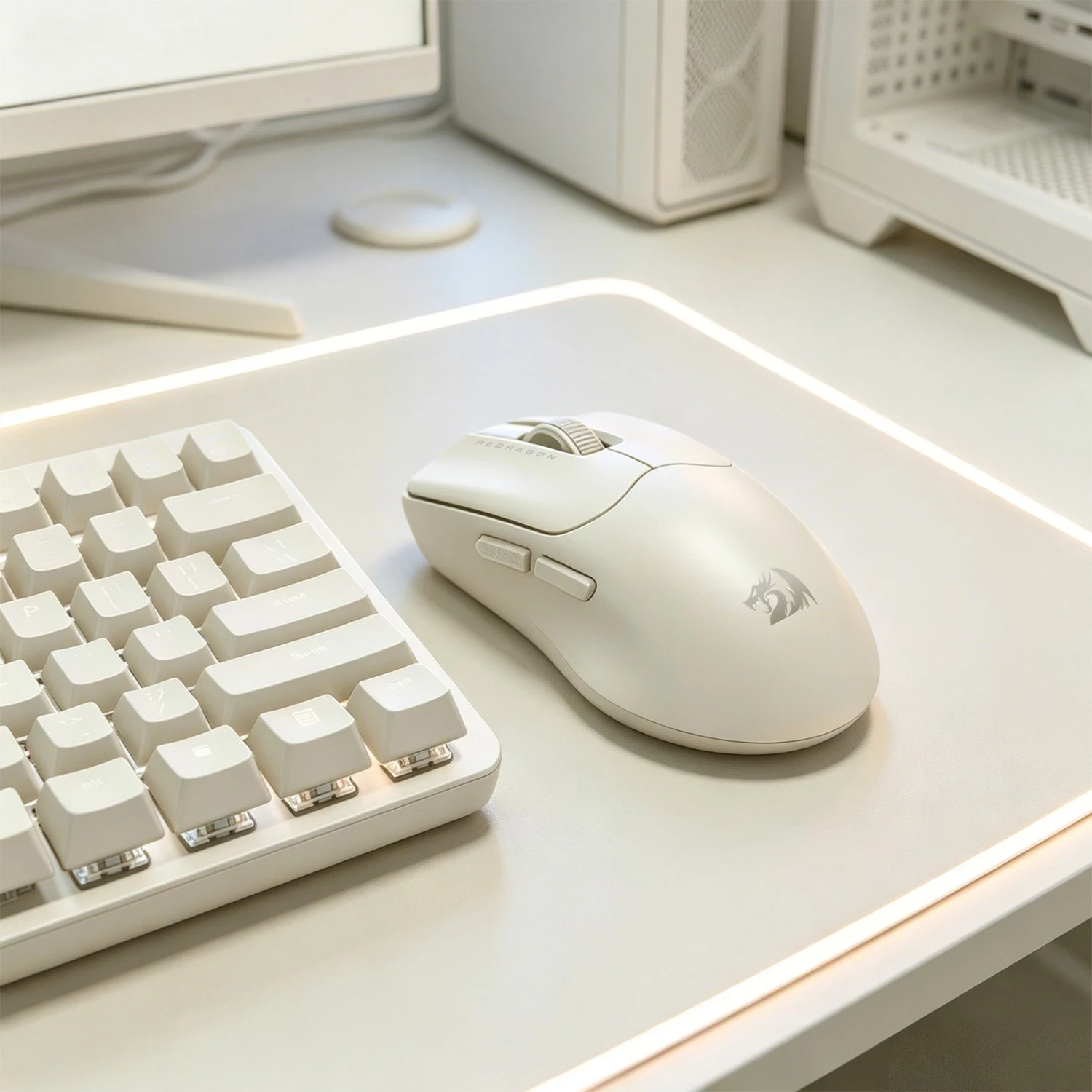 Maus gaming Redragon AXION M933TF-ULT, wireless/USB-C, 45000 DPI, e bardhë