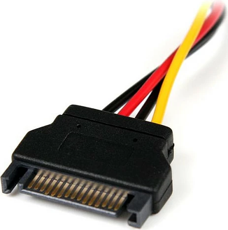 Kabllo adapter energjie StarTech LP4SATAFM6IN, SATA 15-pin në Molex (4-pin), 15.24 cm, zezë/kuqe/verdhë