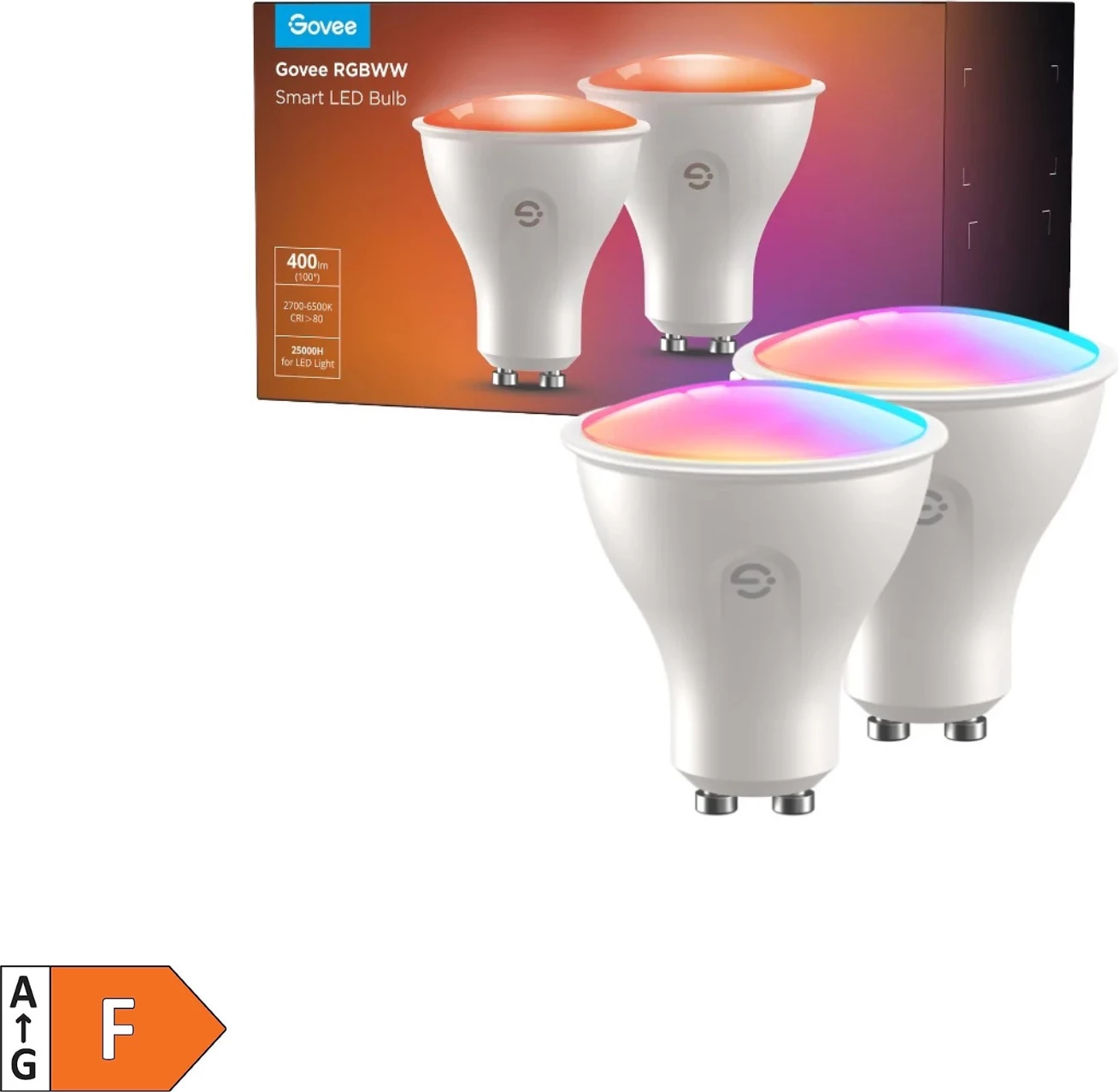 Llambë LED smart Govee B600D GU10 RGBWW 400 lm (2 copë)