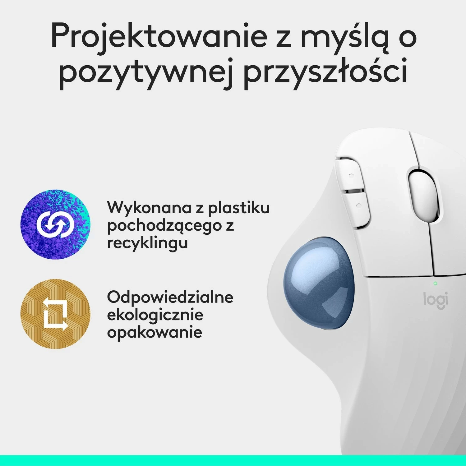 Maus ergonomik Logitech M575S, i bardhë
