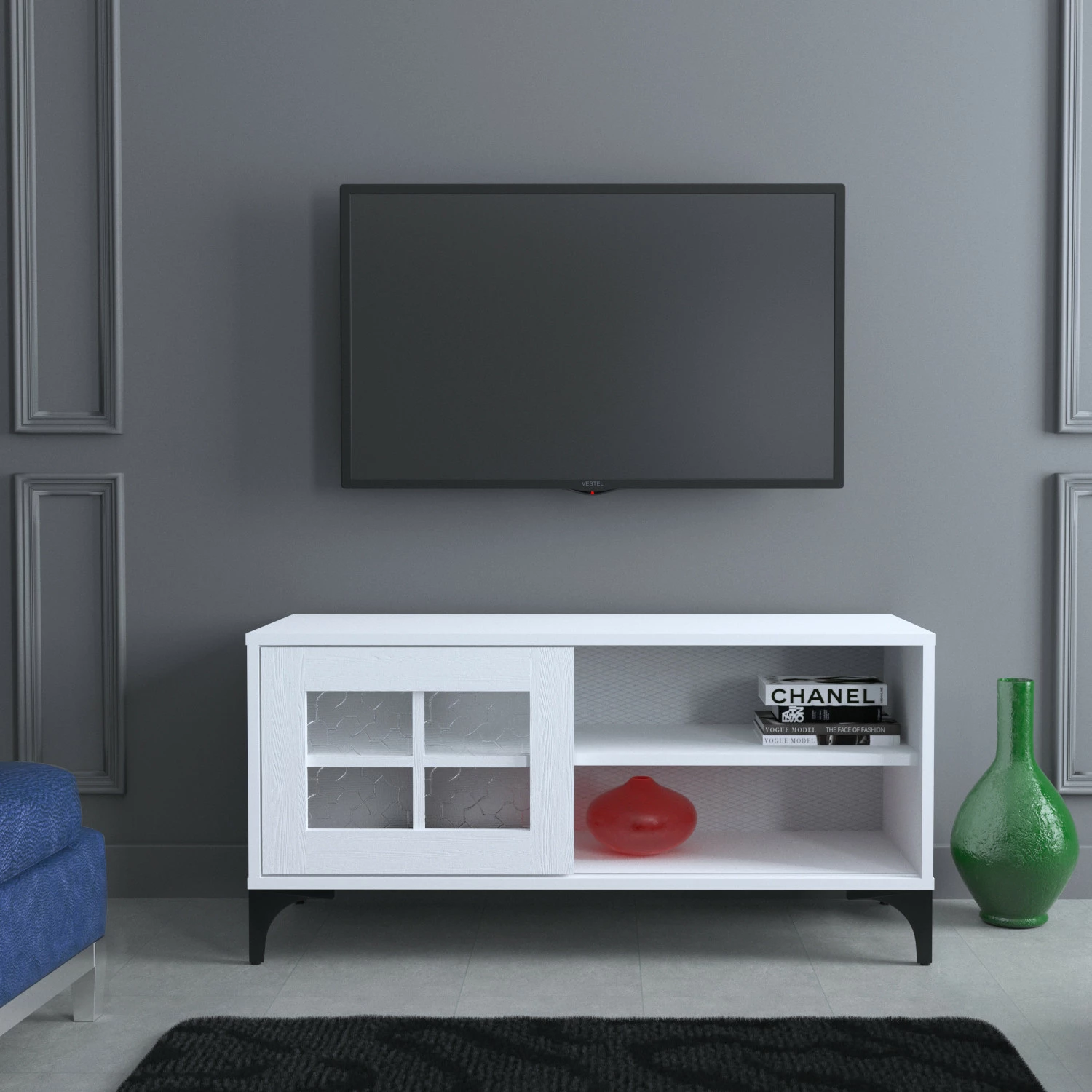 Komodë për TV Hanah Home, Revival 100, e bardhë
