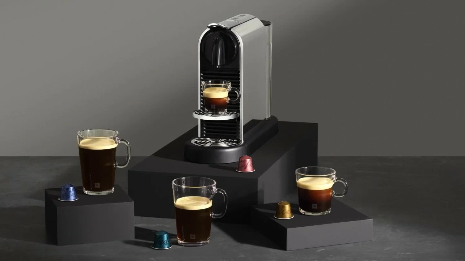 Aparat kafeje kapsulash De'Longhi Nespresso CitiZ Platinum EN220.M, 1260W, 1L, 19 bar, argjend