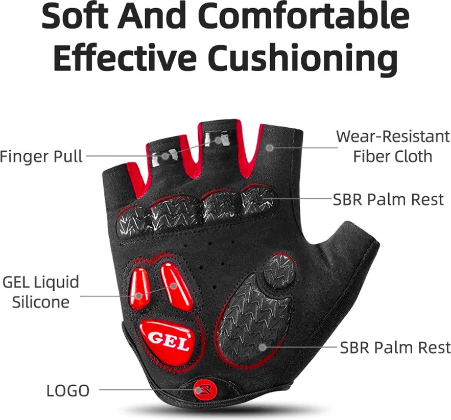 Doreza çiklizmi Rockbros S169BR, XL, xhel, e zezë/e kuqe