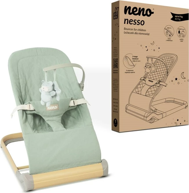 Ulëse lëkundëse për foshnje neno NESSO LIGHT GREEN, një vend, e gjelbër e lehtë