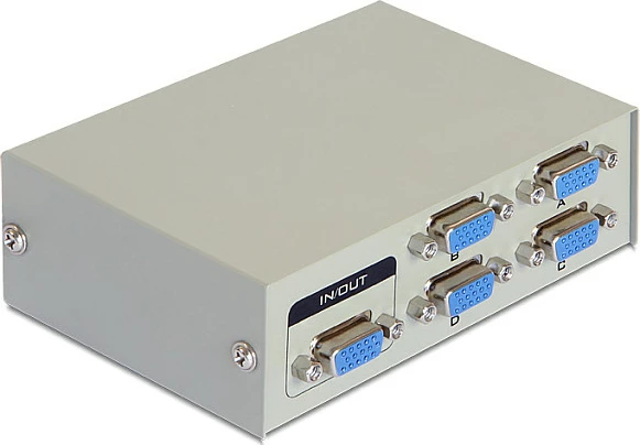 Switch VGA DeLOCK 87635, 4x VGA në 1x VGA, me kabllo, 1920x1440, Bezhë