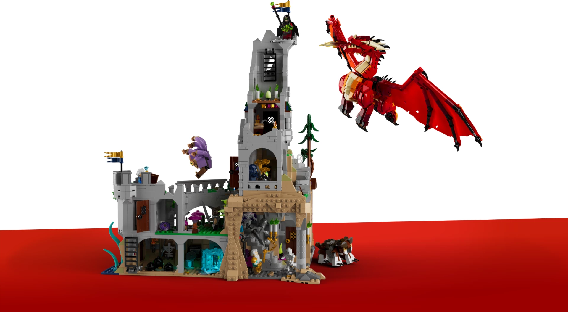 Set LEGO Ideas Dungeons & Dragons Red Dragon’s Tale 21348, 3745 copë, 5 minifigura, 18+