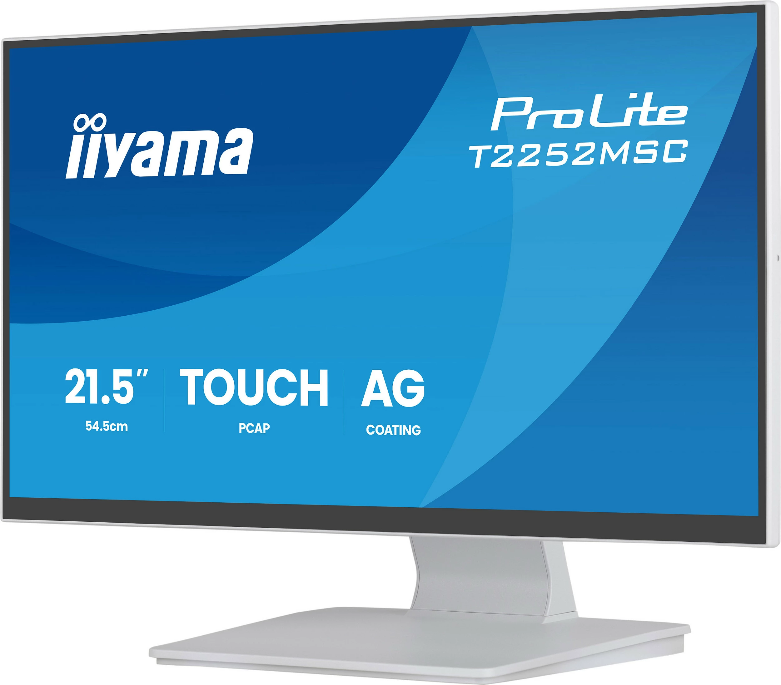 Monitor touch iiyama ProLite T2252MSC-W2AG, 21.5" Full HD, IPS, 10-point, i bardhë