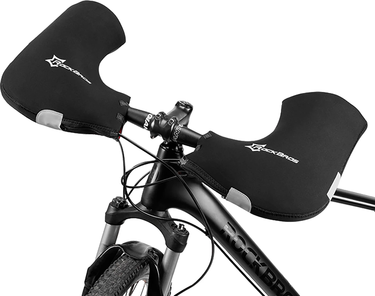 Doreza timoni Rockbros D16-B, të papërshkueshme nga uji dhe era, të izoluara, për biçikletë/skuter/moto/ebike, palë, të zeza