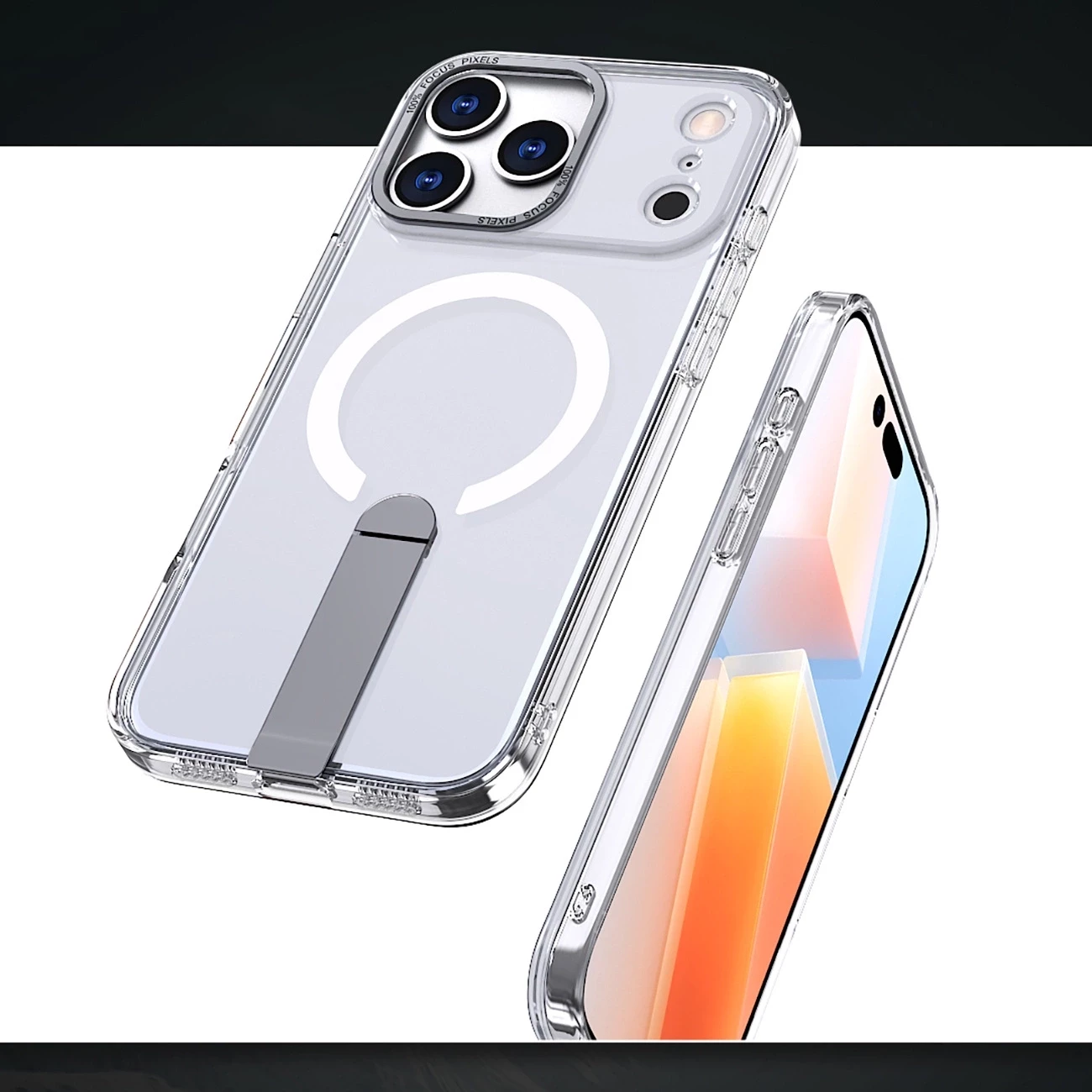 Mbështjellës, Hurtel Hybrid Armor X, për Samsung Galaxy S26, me MagSafe dhe stand 360°, transparent
