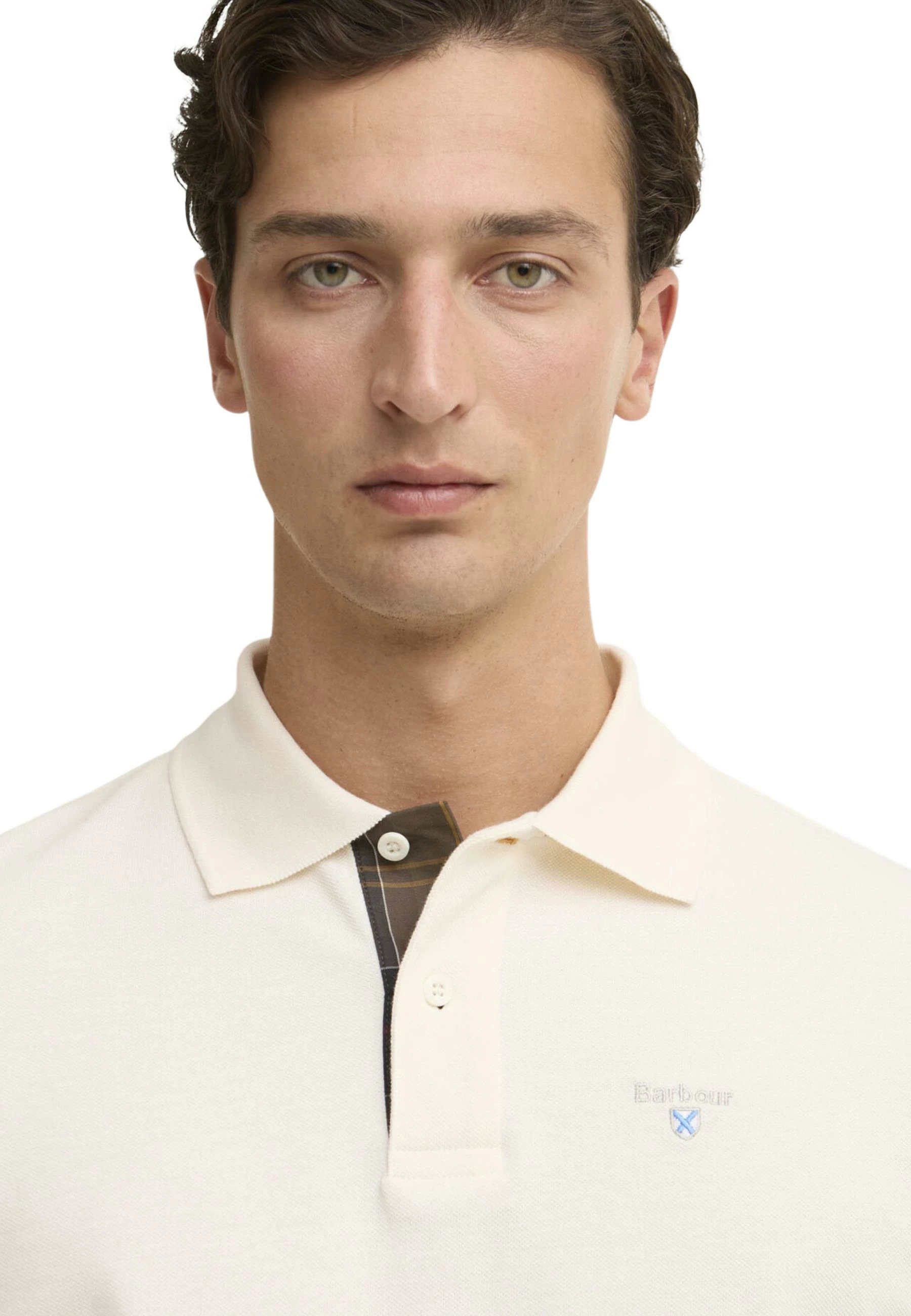 Maicë polo për meshkuj Barbour Tartan Pique MML0012, krem [Madhësia: S]