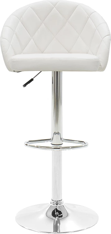 Karrige për bar Balina, lartësi e rregullueshme, lëkurë sintetike e bardhë, metal kromi, 52x53x109cm, set prej 2 copësh