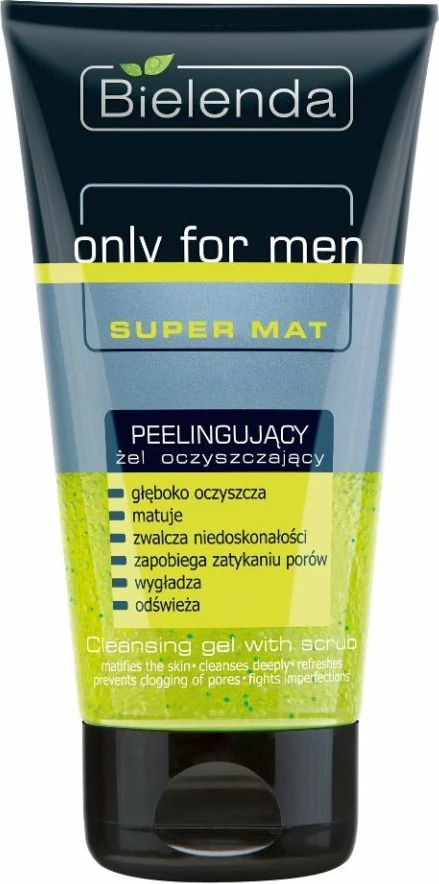 Xhel pastrues dhe peeling fytyre Bielenda Only For Men Super Mat për meshkuj 150ml