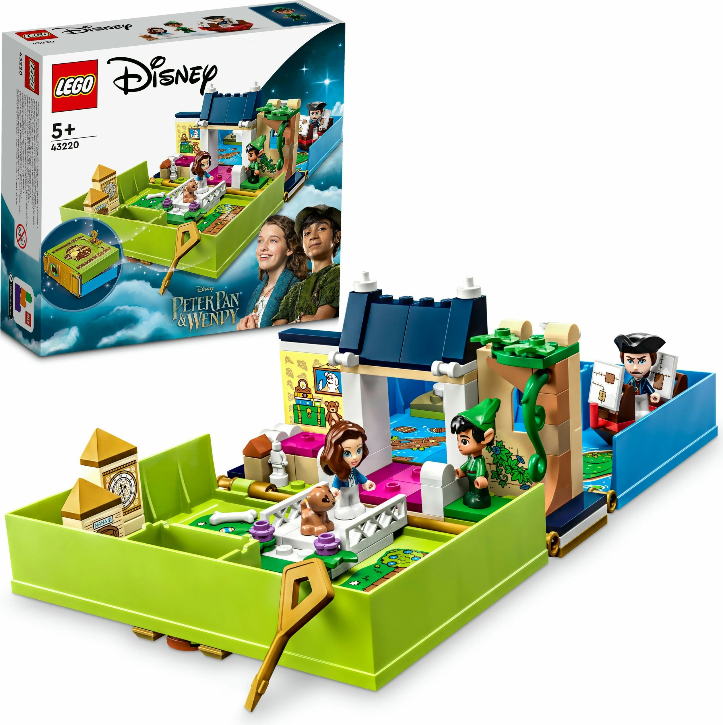 Set ndërtimi LEGO Peter Pan & Wendy's Storybook Adventure, 111 pjesë, plastikë, multingjyrësh