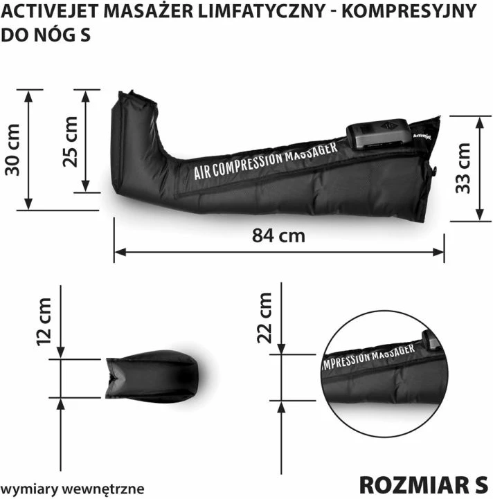 Masazhator kompresioni për këmbë Activejet S, i zi