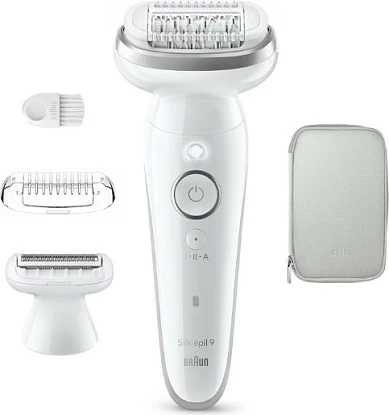 Epilator Braun Silk-epil 9 SES 9-030, me koka ndërruese, i bardhë