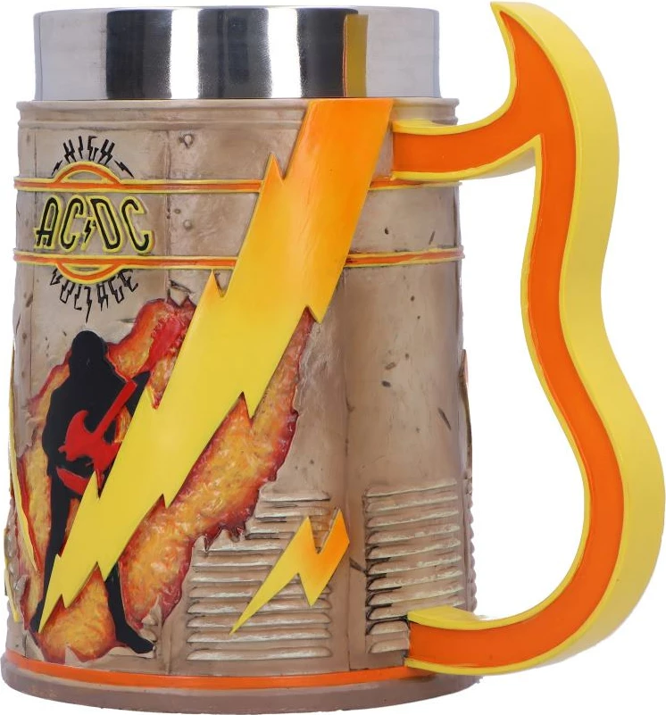 Kupë NEMESIS NOW AC/DC High Voltage, rezinë me insert inox, 15.5 cm, në kuti dhuratë