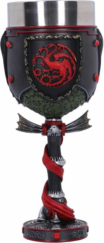 Kupë NEMESIS NOW House of the Dragon Daemon Targaryen 19.5 cm, rrëshirë me insert inox, me kuti dhuratë, e zezë/kuqe