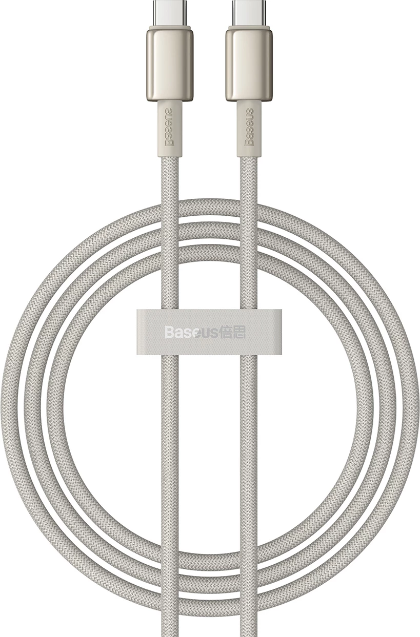 Kabllo USB-C në USB-C Baseus Tungsten Gold, 1m, 100W, Ari