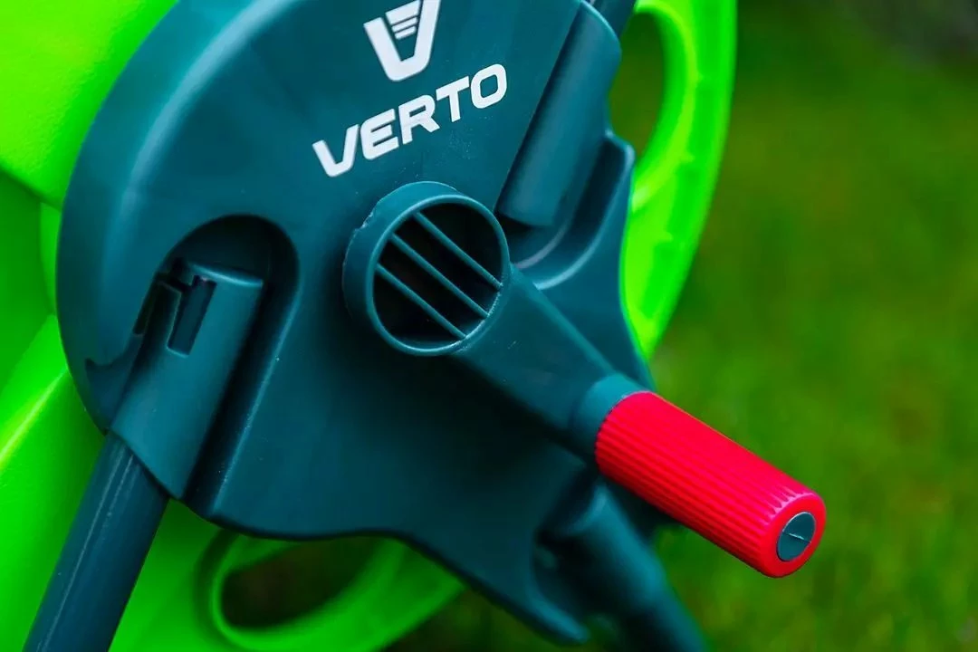 Mbajtëse/spulë për zorrë kopshti Verto 15G790, deri 45 m (1/2"), e gjelbër