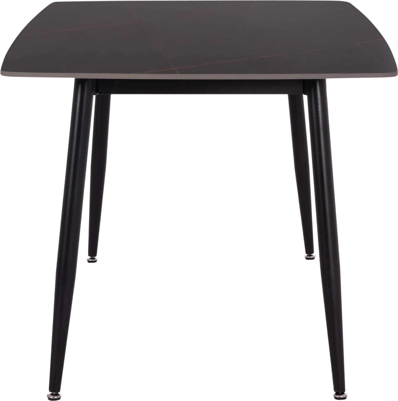 Tavolinë ngrënieje RAVEN, sipërfaqe qeramike, pamje mermeri të zi, 160x80x74cm