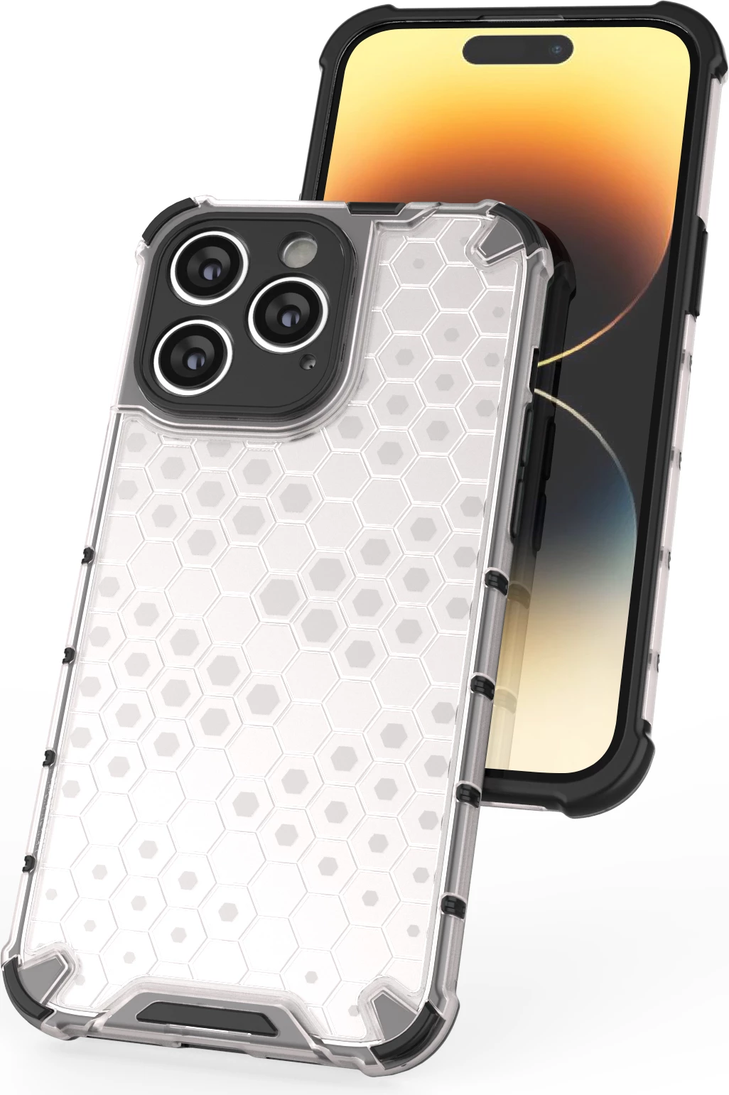 Mbështjellës Hurtel Honeycomb për iPhone 14 Pro, i zi
