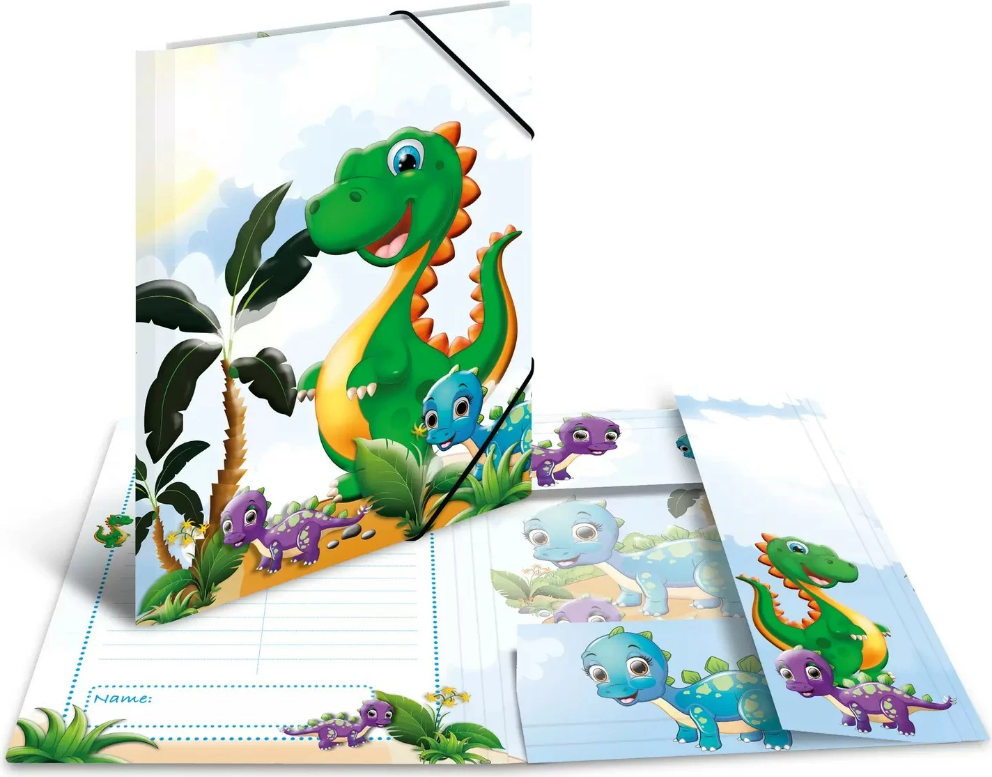 Dosje kartoni HERMA Dinos A4, shumëngjyrëshe, me rrip elastik