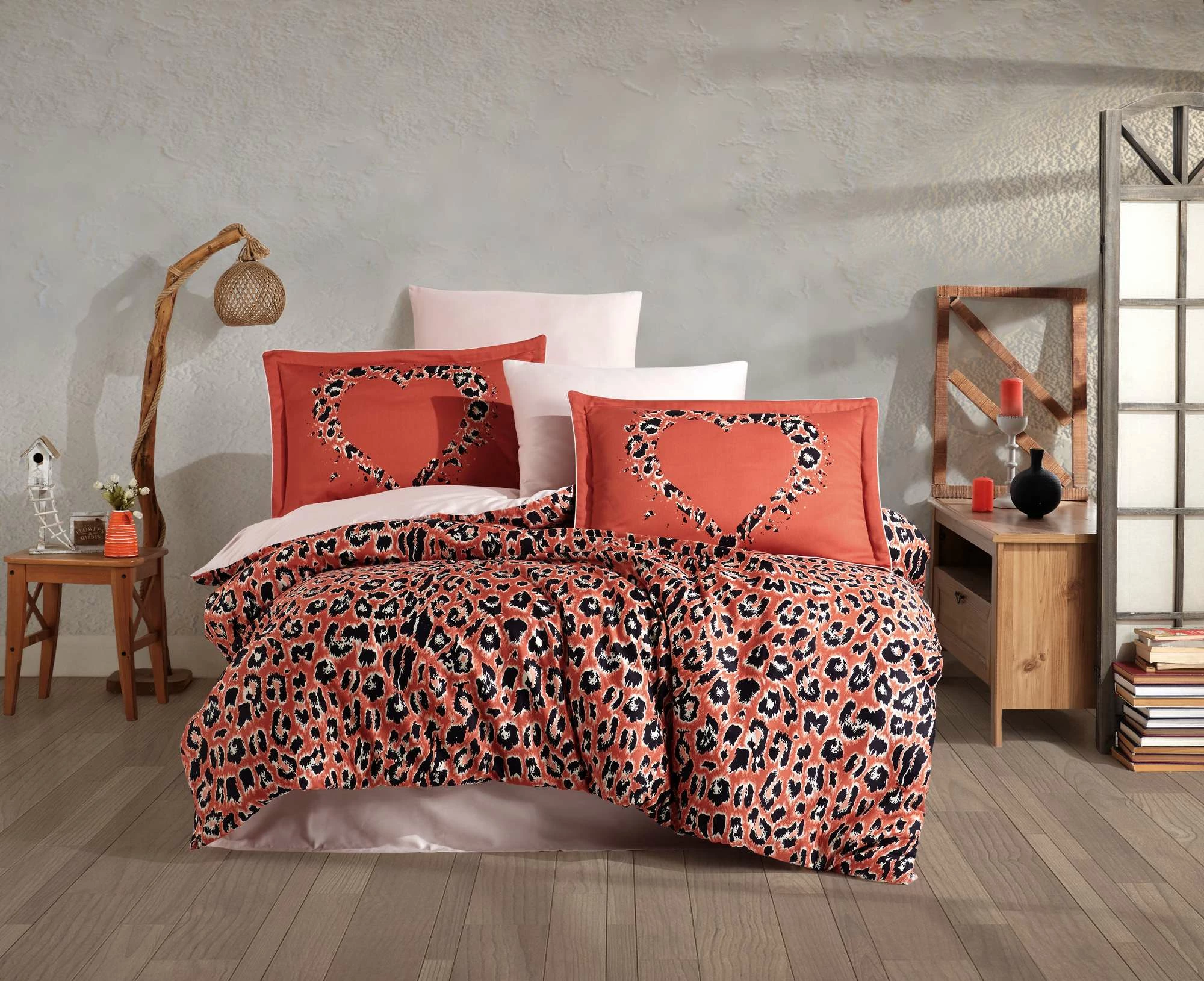 Set mbulesë për jorgan dopio satin L'essentiel, Aura, korale