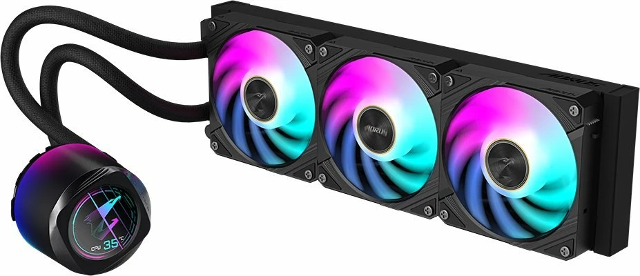 Sistem ftohje me ujë AIO Gigabyte Aorus WaterForce X II 360, radiator 360mm, 3x120mm ARGB, LCD, i zi