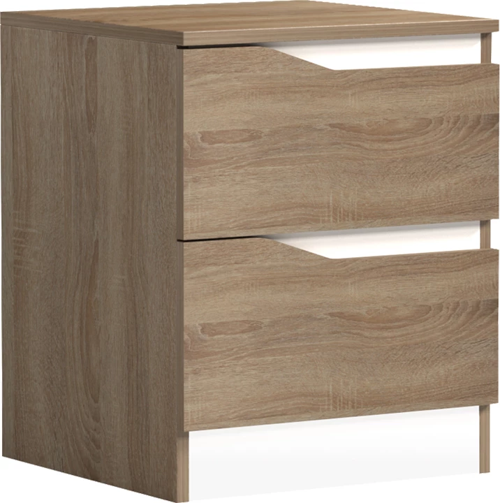 Komodinë anës krevati Verena, sonoma-bardhë, 40x40x50cm