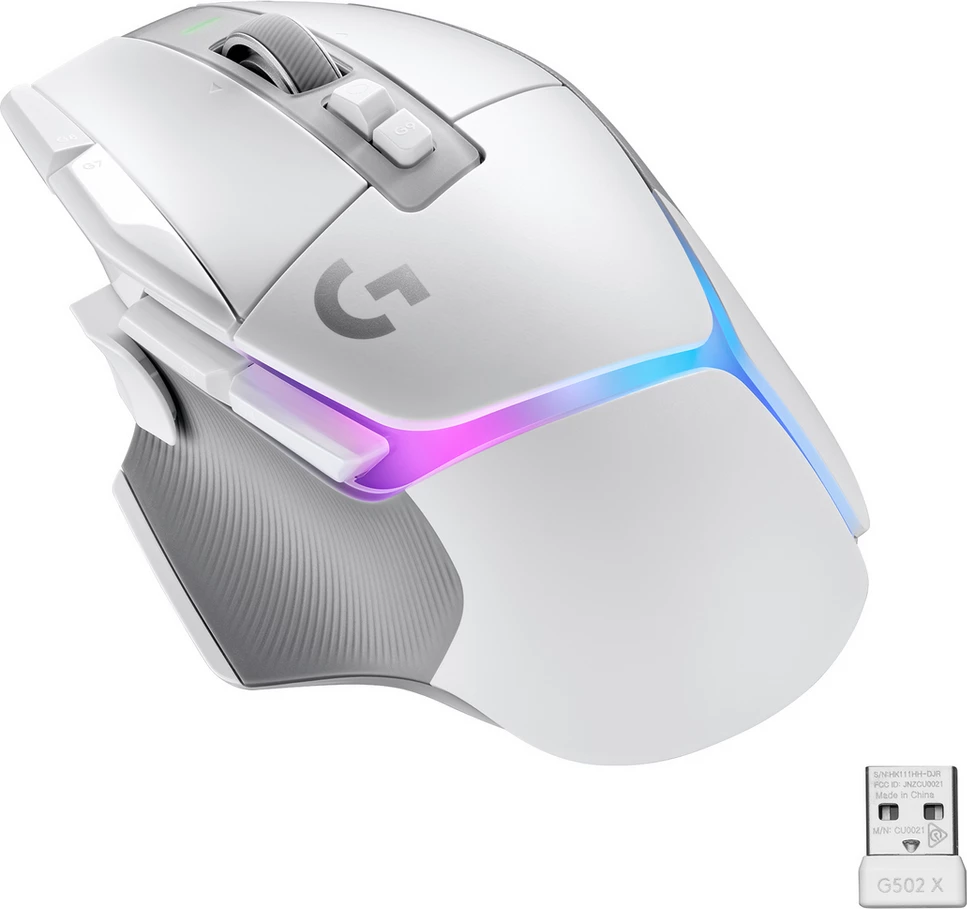 Maus Logitech G502 X Plus Lightspeed 910-006171 wireless gaming me RGB, i bardhë