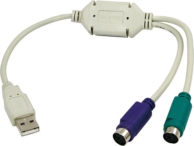Adapter USB në 2x PS/2 LogiLink, tastierë/maus, gri