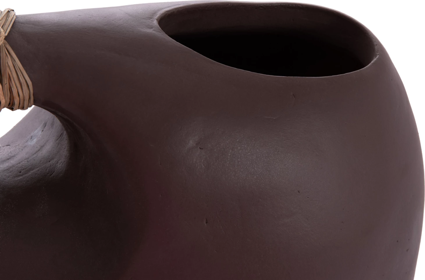 Vazo dekorative tavoline ALICA2, terrakotë, ngjyrë çokollate, bar i thatë, 44x18x50cm