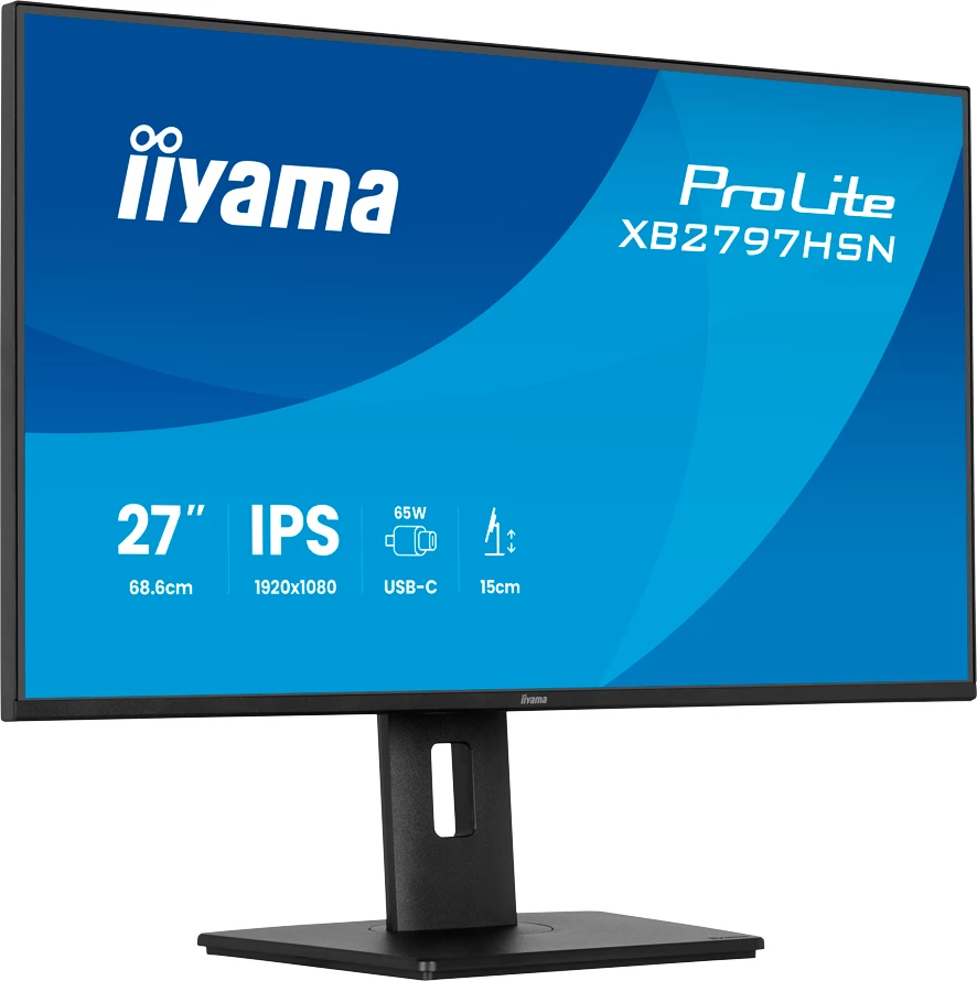 Monitor IIYAMA ProLite XB2797HSN-B1 27\" IPS Full HD 100Hz me USB-C, HDMI/DP, LAN, HAS, i zi