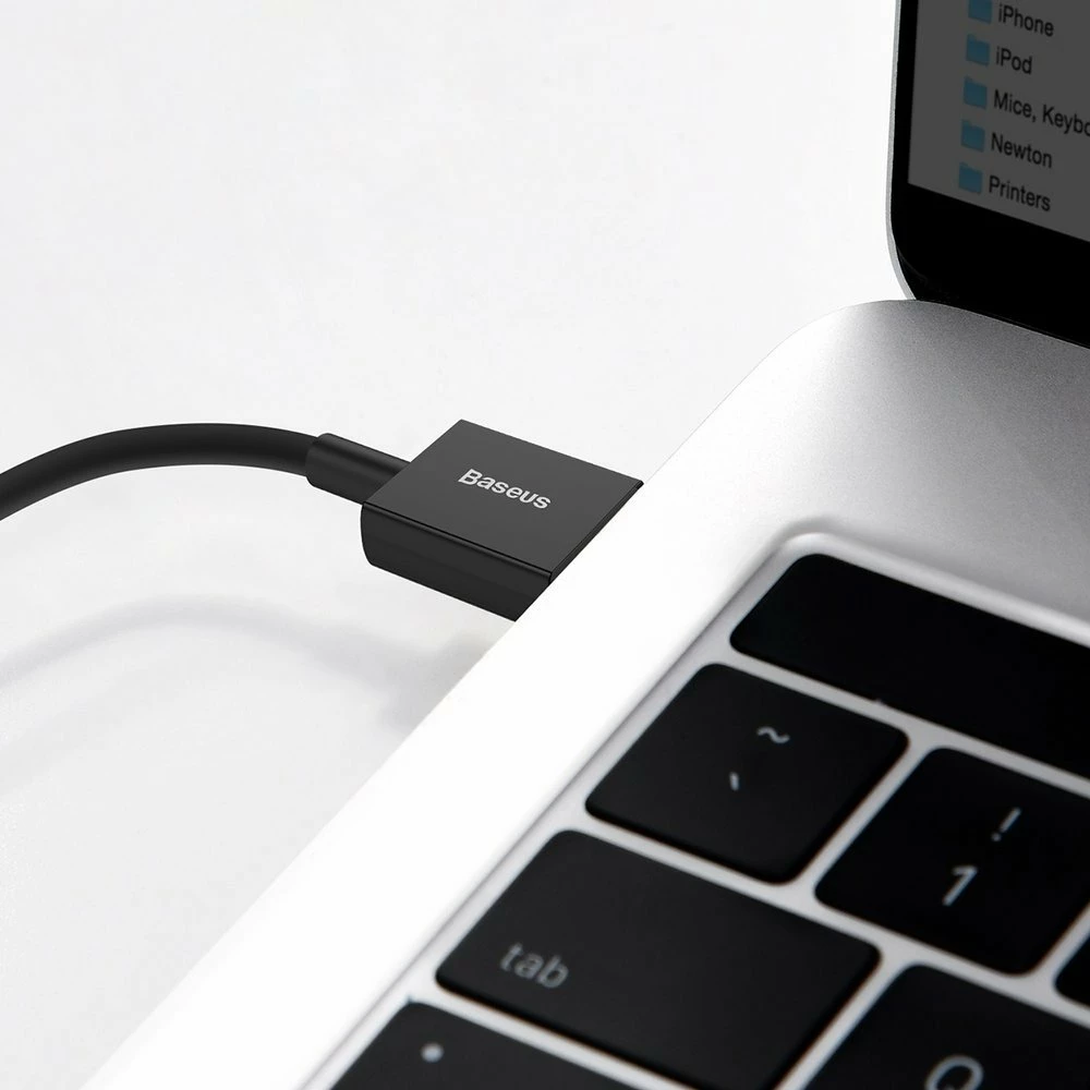 Kabllo Baseus Superior USB në Lightning CALYS-C01, 2m, 2.4A, e zezë