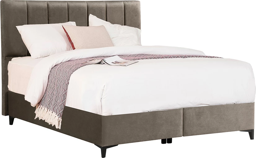 Krevat me hapësirë për depo, ngjyrë camel, 160x200cm, 223x166x120