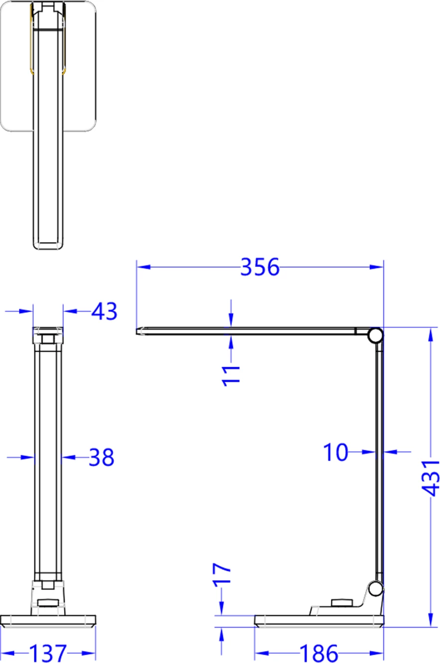 Llambë tavoline LED profesionale, ngjyrë gri, BLAIN PRO FH4458.07, 35,6x43,1H cm