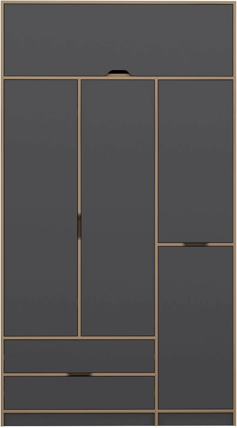 Dollap Skye Decor, Elina, anthracite-dore, 140x253x52cm
